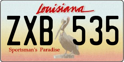 LA license plate ZXB535