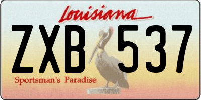 LA license plate ZXB537