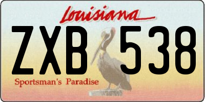 LA license plate ZXB538