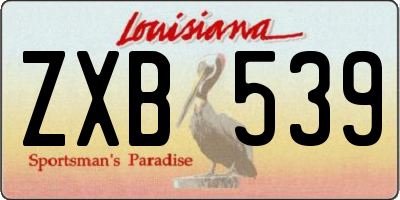 LA license plate ZXB539