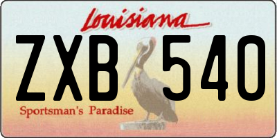 LA license plate ZXB540