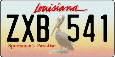 LA license plate ZXB541