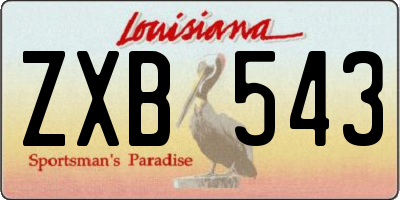 LA license plate ZXB543