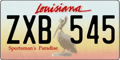 LA license plate ZXB545