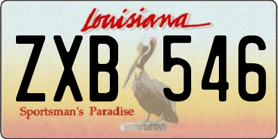 LA license plate ZXB546