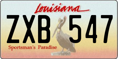 LA license plate ZXB547