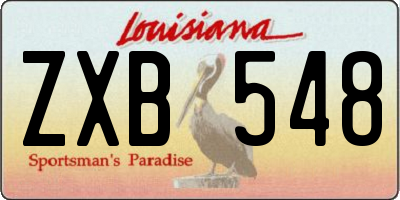 LA license plate ZXB548