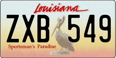 LA license plate ZXB549