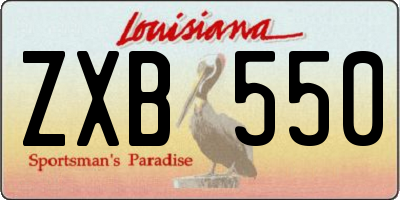 LA license plate ZXB550