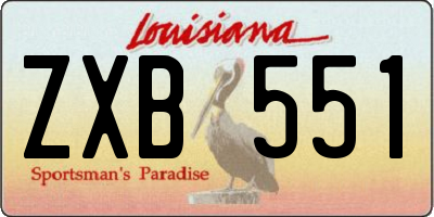 LA license plate ZXB551