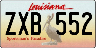 LA license plate ZXB552