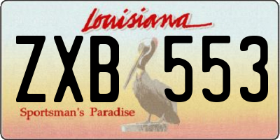 LA license plate ZXB553