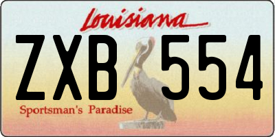 LA license plate ZXB554