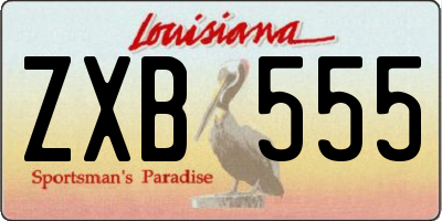 LA license plate ZXB555