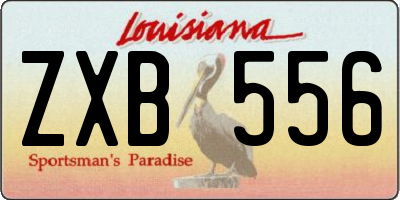 LA license plate ZXB556