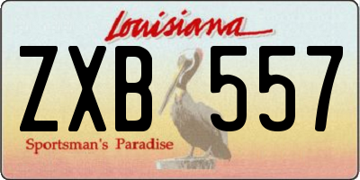 LA license plate ZXB557