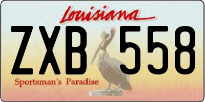 LA license plate ZXB558