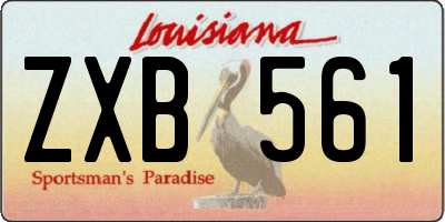 LA license plate ZXB561