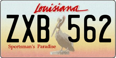 LA license plate ZXB562