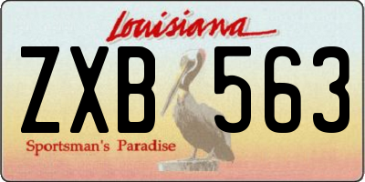 LA license plate ZXB563