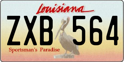 LA license plate ZXB564