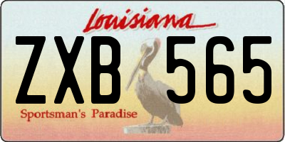 LA license plate ZXB565