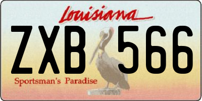 LA license plate ZXB566