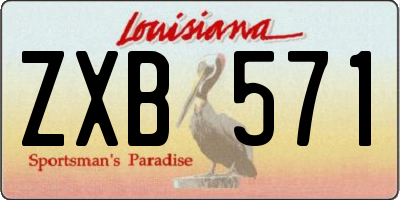 LA license plate ZXB571