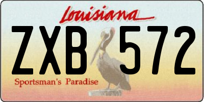 LA license plate ZXB572