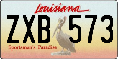 LA license plate ZXB573