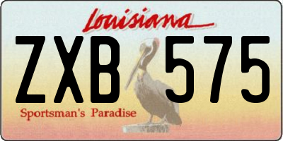 LA license plate ZXB575