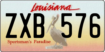 LA license plate ZXB576