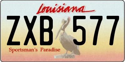 LA license plate ZXB577