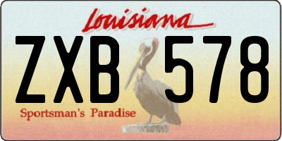 LA license plate ZXB578