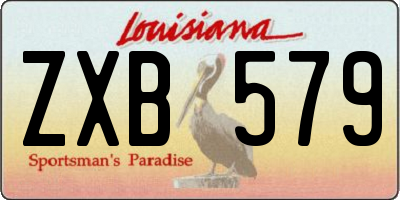 LA license plate ZXB579