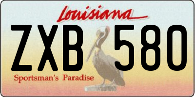 LA license plate ZXB580