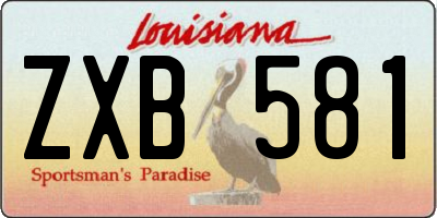 LA license plate ZXB581