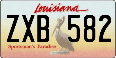 LA license plate ZXB582