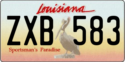 LA license plate ZXB583