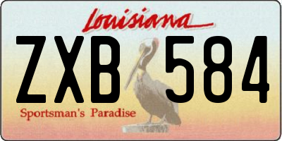 LA license plate ZXB584