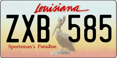 LA license plate ZXB585