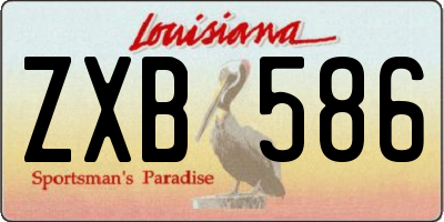 LA license plate ZXB586