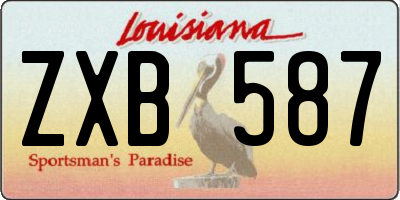 LA license plate ZXB587