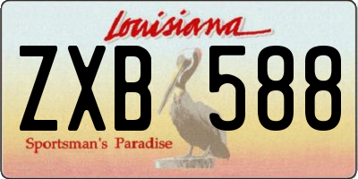 LA license plate ZXB588