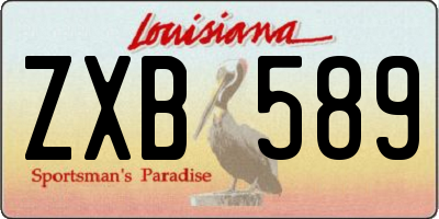 LA license plate ZXB589