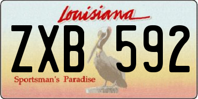 LA license plate ZXB592