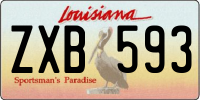 LA license plate ZXB593