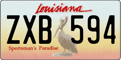 LA license plate ZXB594