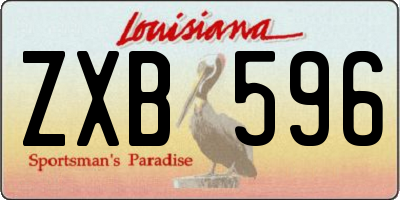 LA license plate ZXB596