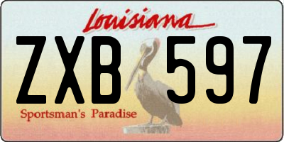 LA license plate ZXB597